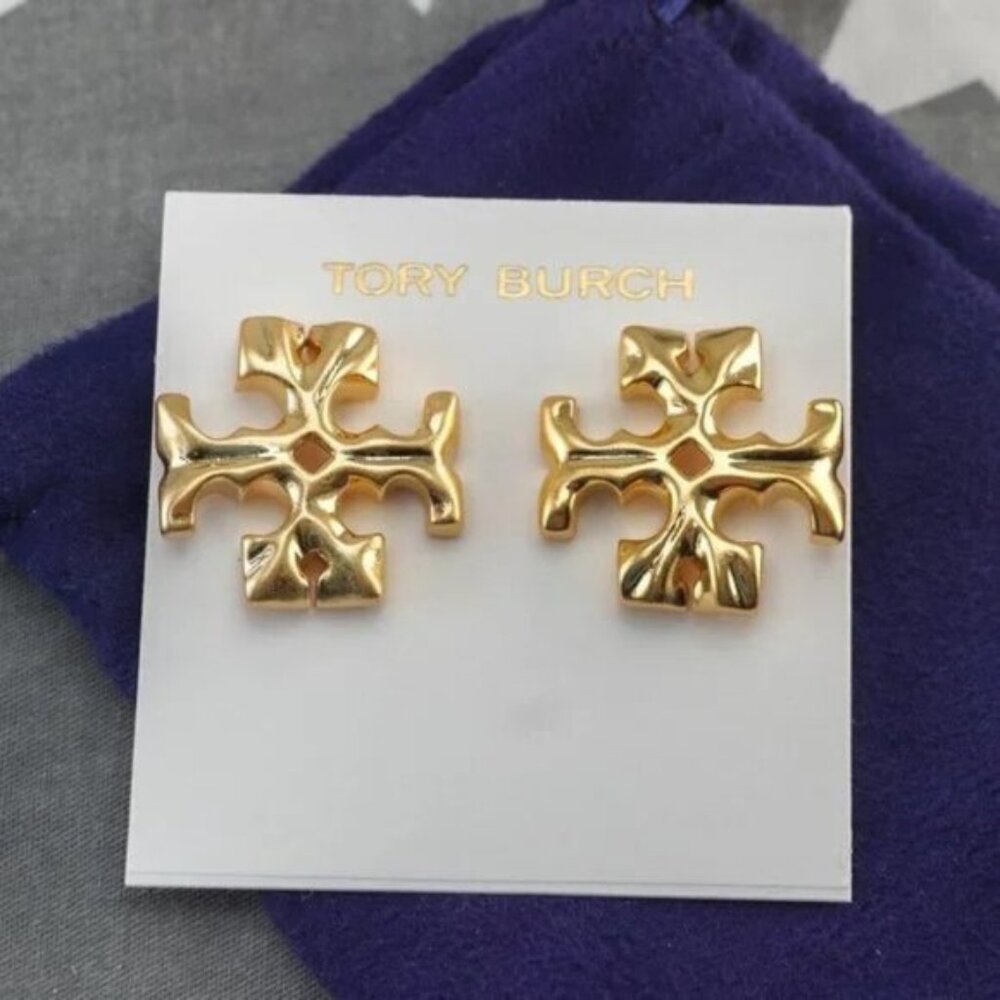 Tory Burch Roxanne Exaggerated XL Clip-On Statement Earrings (Brand New)